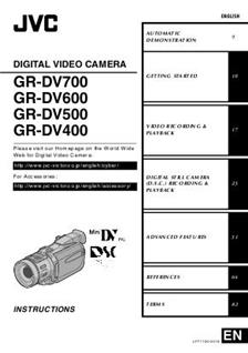 JVC GR DV 600 manual. Camera Instructions.